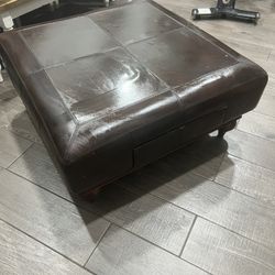 Leather Ottoman 