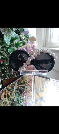 Sunglasses Round Frame Elaborate Sunglasses Rhinestone Frames Accessories