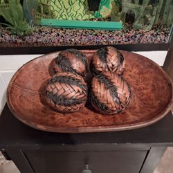 Decorative Bowl with Woven Balls Set