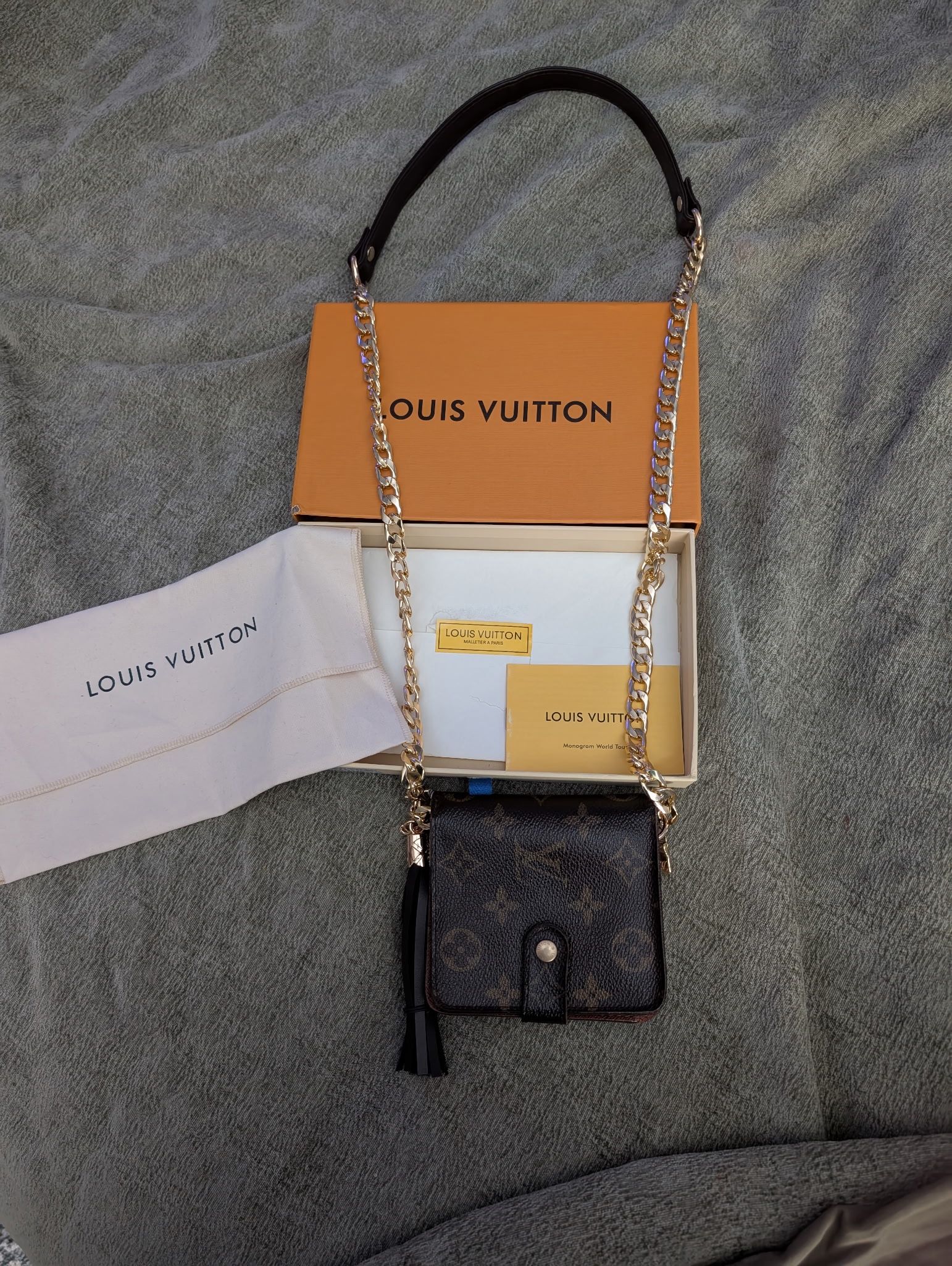 AUTHENTIC wallet + Cross Body Chain