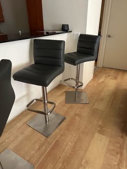 Zuri barstools gray leather