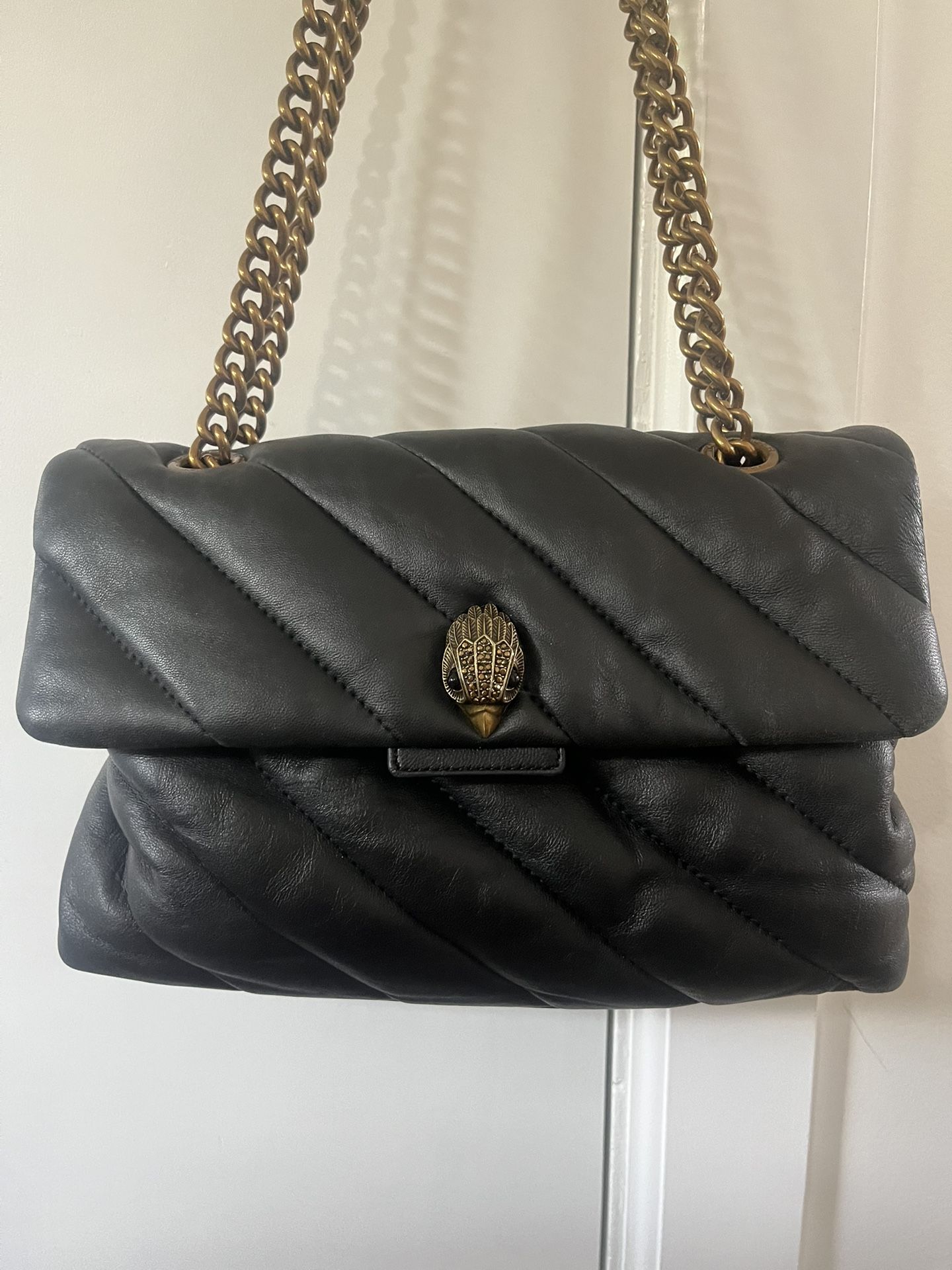 Kurt Geiger London Large Soho Black Leather Convertible Shoulder Bag