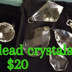 6-Total Large Lead Crystals Vintage
