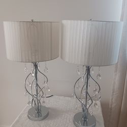 Modern Glam Crystal Table Lamps – Set of 2 – 30.5” Tall – 2 Available