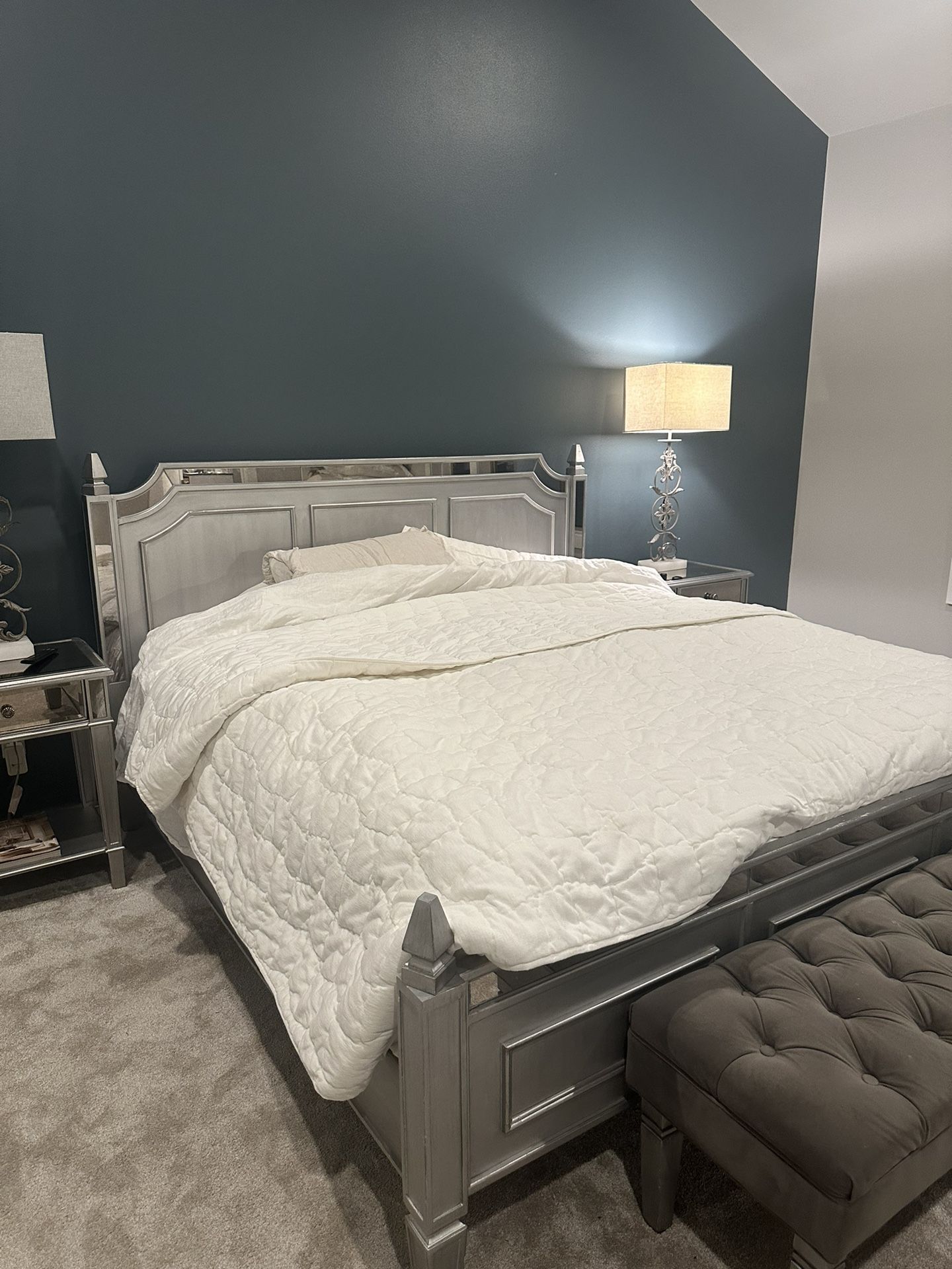 Mirrored Silver Bed Frame 