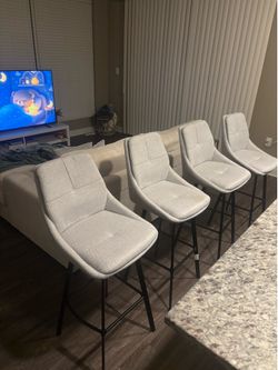 360°Swivel Barstool Counter Height Barstools with Back