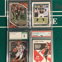 Lot Of 4!!! Trae Young, Joe Burrow, And Zach Wilson Cards!!! Thumbnail