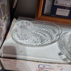 Beautiful Platter With Dip Holder.