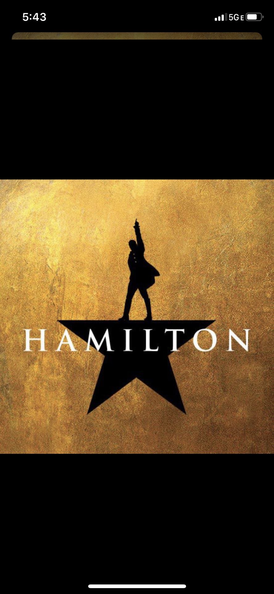 Valentine’s Day tickets to Hamilton for two