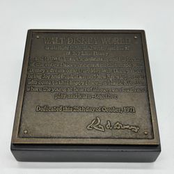 Roy Disney Main Street Disney World Dedication Plaque Replica by Randy Noble
