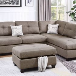 Sectional Sofa With Storage Ottoman Brand New