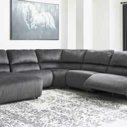 Clonmel Charcoal Laf Power Recliner Sectional

