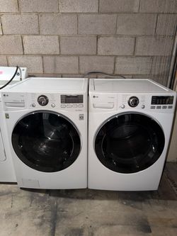 Washer and Dryer Set LG White Electric