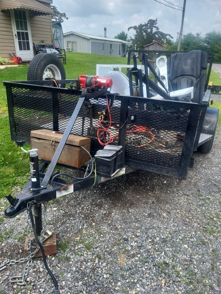 6 Ft 5 In By 12 Ft Plank Bottom Trailer Heavy Duty Premier Built-in Md Title In Hand 2023 Paid Over $4,
