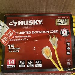 Husky 50ft Lighted Extension Cord 14 Gauge Medium Duty 