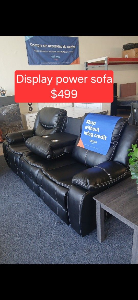 POWER ELECTRIC SOFA RECLINABLE CON PORTA VASOS Y CONECCION USB  PARA TELEFONO(DISPLAY)