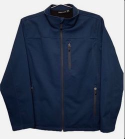 New Swiss-Tech Jacket Men's XL Indigo Essence Outdoor Hiking Lined Full Zip Pocket
