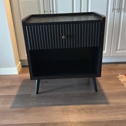 Modern Nightstand, Side Table, Black