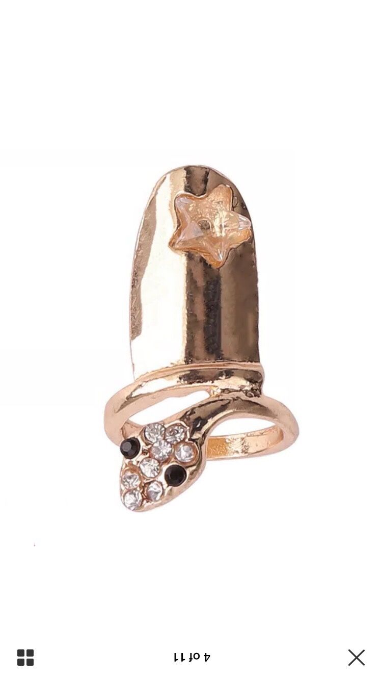 Gold Star Snake Ring