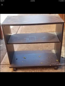 Small black rolling stand