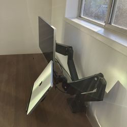Dual Monitor Arm With Laptop Mount