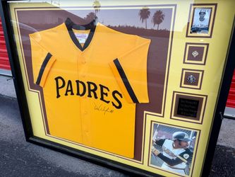 Signed Dave Winfield Mitchell Ness Framed Jersey