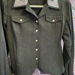 Christine Alexander Embellished Black Denim Jacket