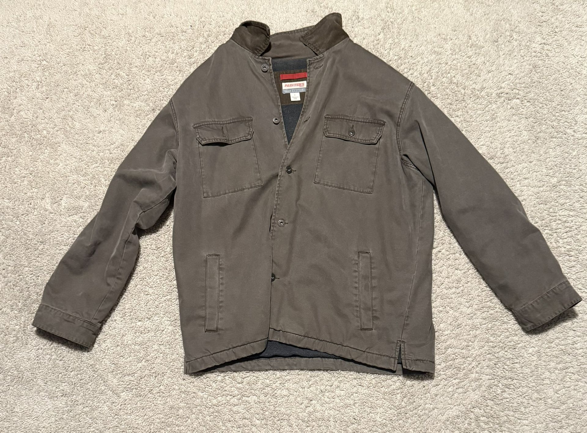 Vintage Y2K Old Navy Painters Canvas Jacket Work Fleece Lined Size L