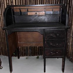 Vintage Desk with Pigeonholes & Drawers