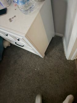 White Nightstand with Drawers
