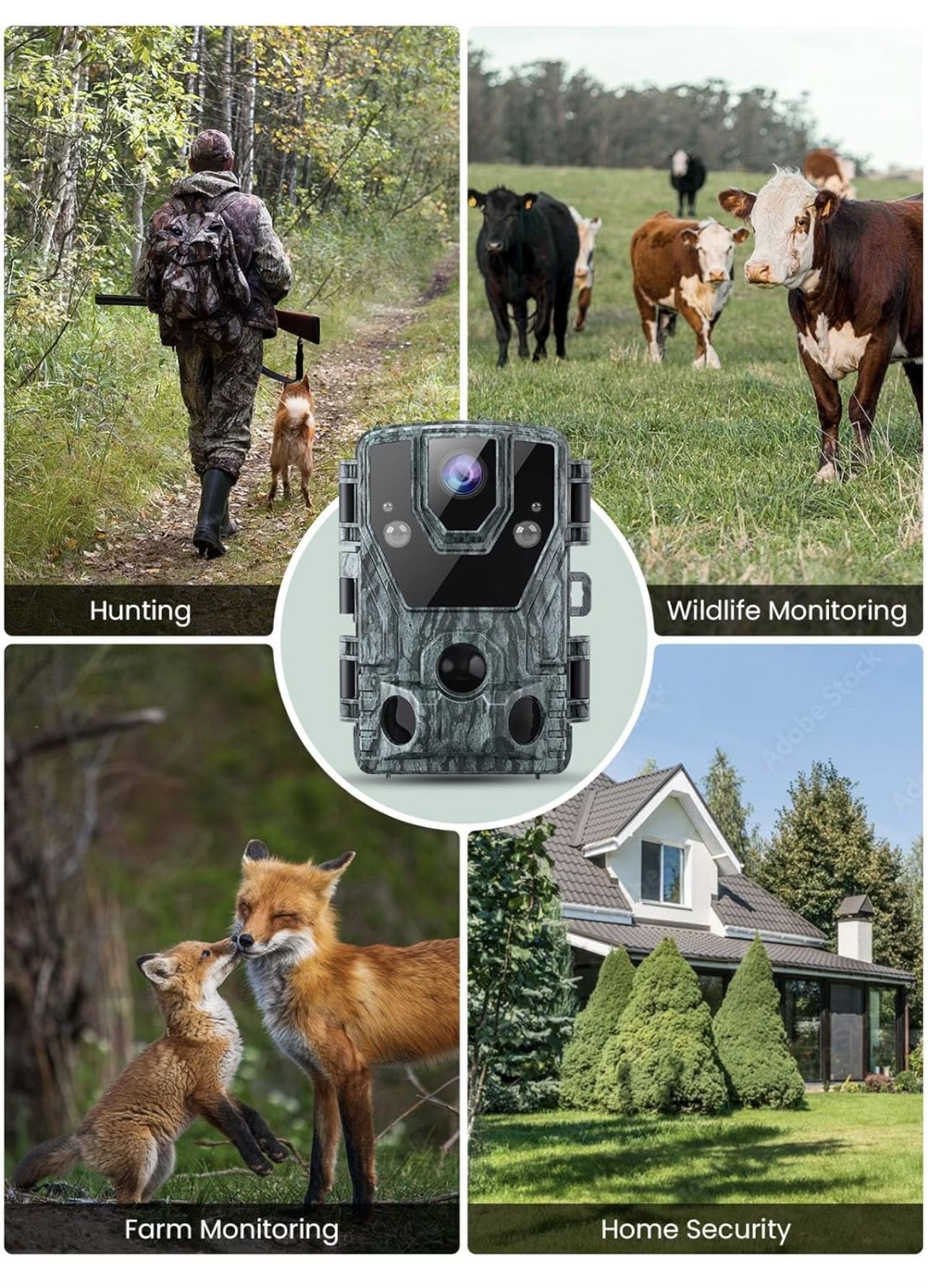 BRAND NEW IN BOX Punvoe Digital Wildlife Trail Camera 24MP 1080P Game Camera with No Glow Night Vision 0.2s Trigger Time Motion Activated Trail Cam Hu