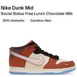 Nike Dunk Mid Social Status Free Lunch Chocolate Milk Size 9.5