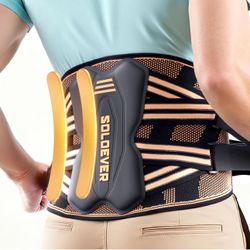 New-Copper-Infused Back Brace for Men Lower Back Pain Relief [Medical-Grade & Stronger Support] Lumbar Support Belt with Support System for Women - Ba