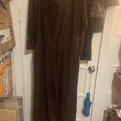 Fabletics Romper Jumpsuit So Soft Plum Color With Drawstring Size L 