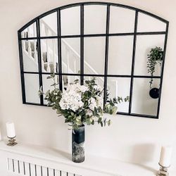 New In Box Home Decor Wall Decoration Staging Mirror Furniture 43x28 Inch Tall Steel Frame MDF Backboard 