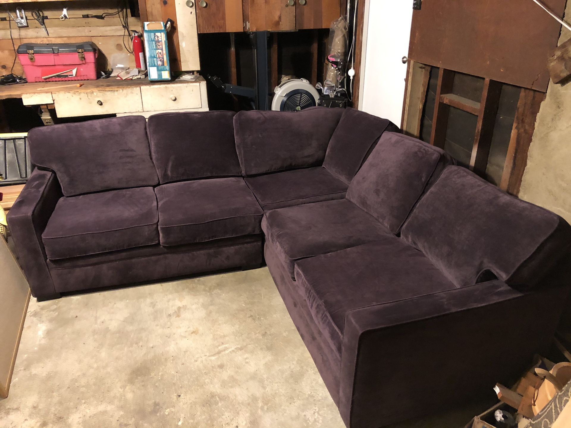 Can deliver comfy purple living spaces sectional