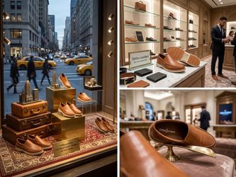 NEW OrthoComfoot Men’s Luxury Loafers – Cognac Brown Slip-On Shoes (Size EU 48 / US 14)