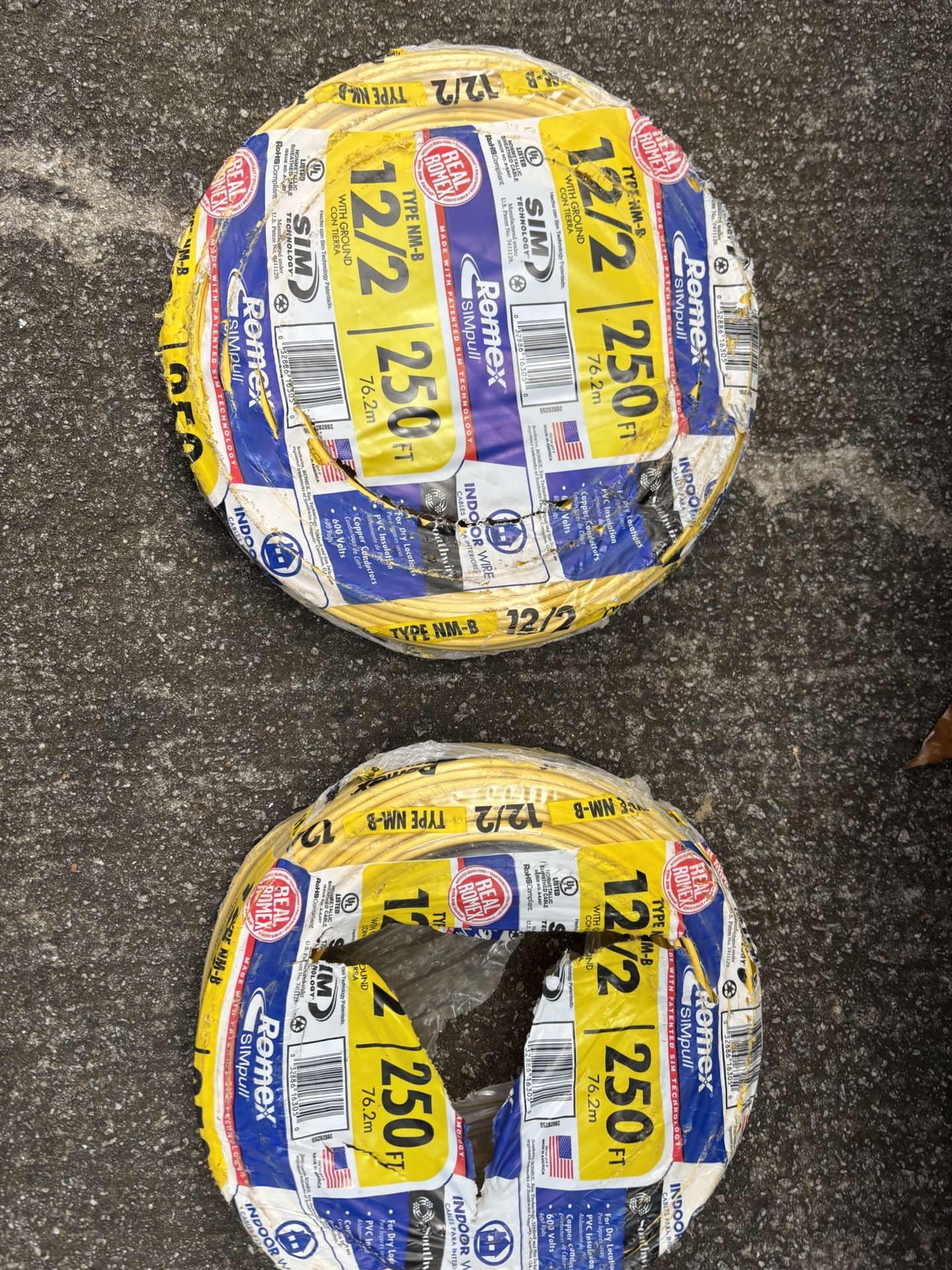 2 Rolls 25ft Romex Indoor Wire