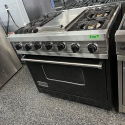Viking Professional Black 36” Wide Gas Range With Griddle 