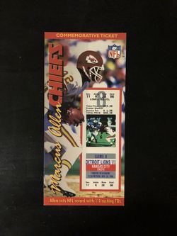 1997 Marcus Allen Kansas City Chiefs NFL Football Jumbo Commemorative Ticket Individually numbered 1,319 of 10,000 Rare!