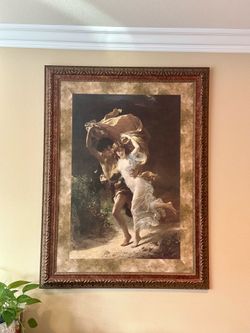 Large Framed Romantic Wall Art by Pierre Auguste Cot