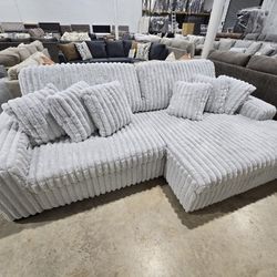 Ultra Cozy Grey Corduroy Sleeper Slider Sofa