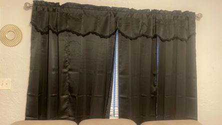 Gold &Black out curtains and silver rods