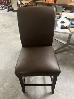 2 Bar High Chairs Brown Leather Comfy Damaged