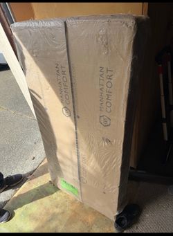Manhattan Comfort Vernon 62.99” Floating Entertainment Center — Off-White & Cinnamon — Brand New, Sealed