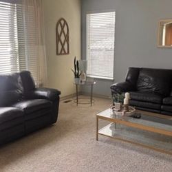 Black Leather Couch & Loveseat