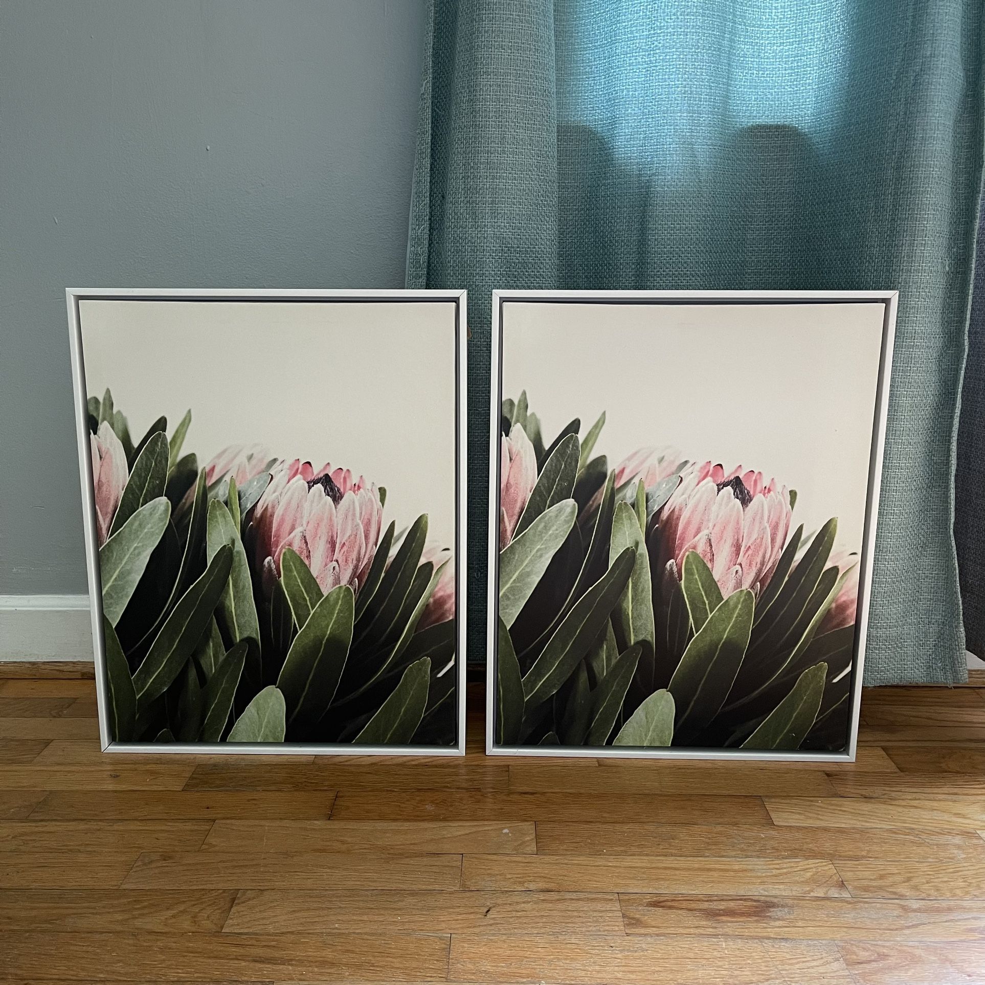 Threshold set of 2 Floral Photography Framed Canvas Wall Art 16”x20”