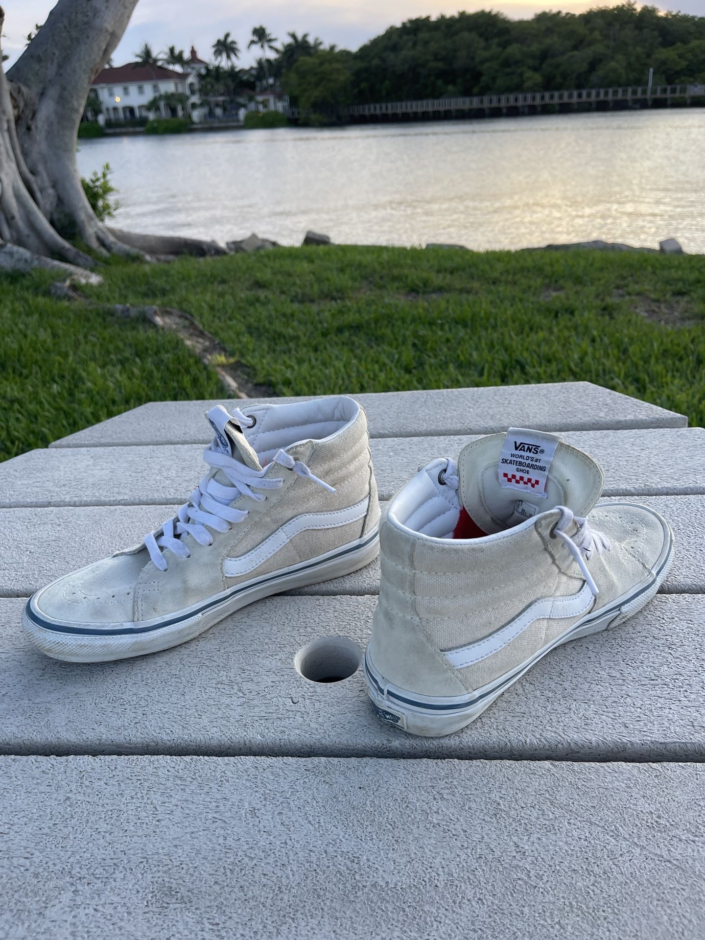 Van's Skate Sk8-hi Shoes Canvas/classic White High Top Skateboard