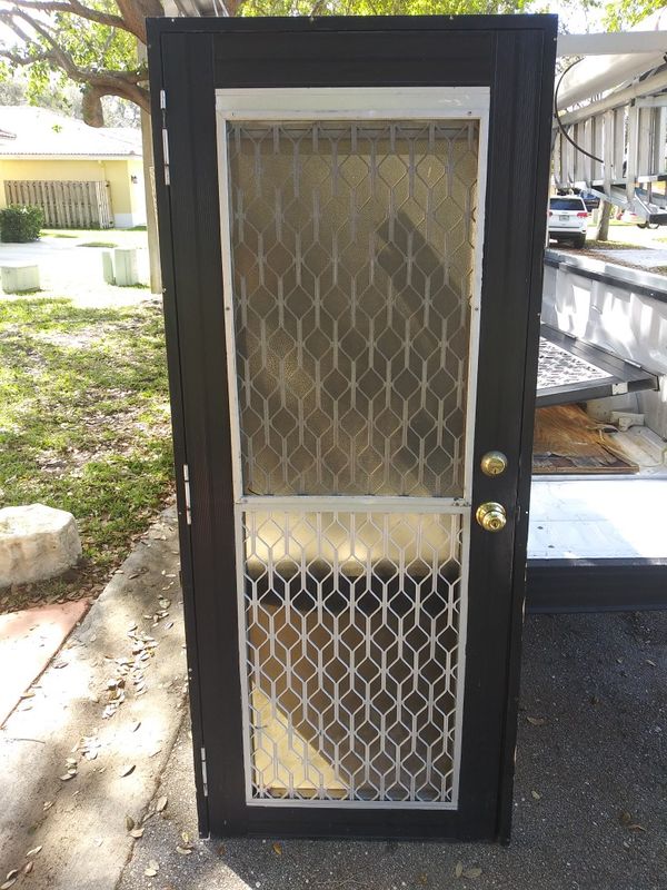 Exterior aluminum door & frame w/ single hung window for Exterior aluminum door & frame w/ single hung window for