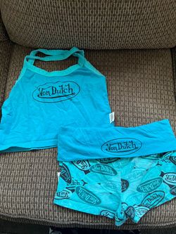 Von Dutch Teal Tank Top and Shorts Set